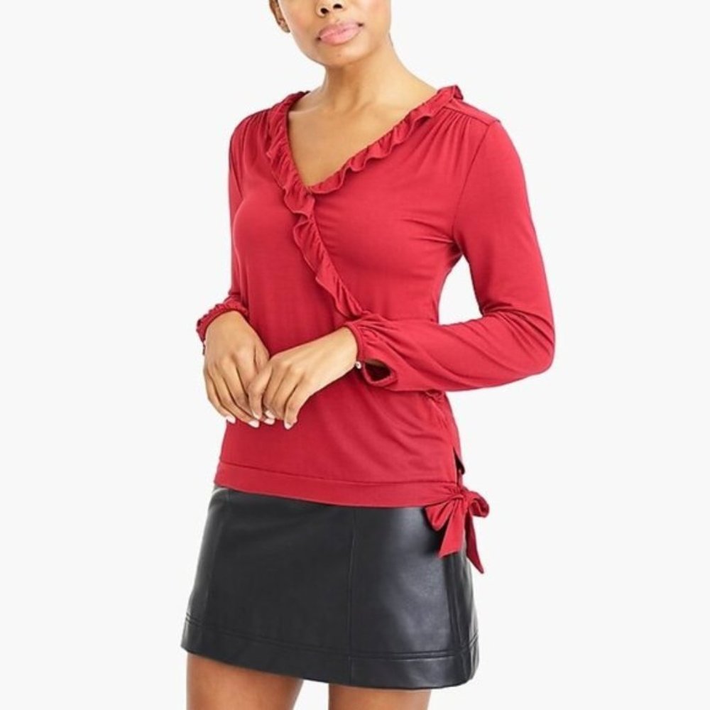 J. Crew Ruffle Wrap Top